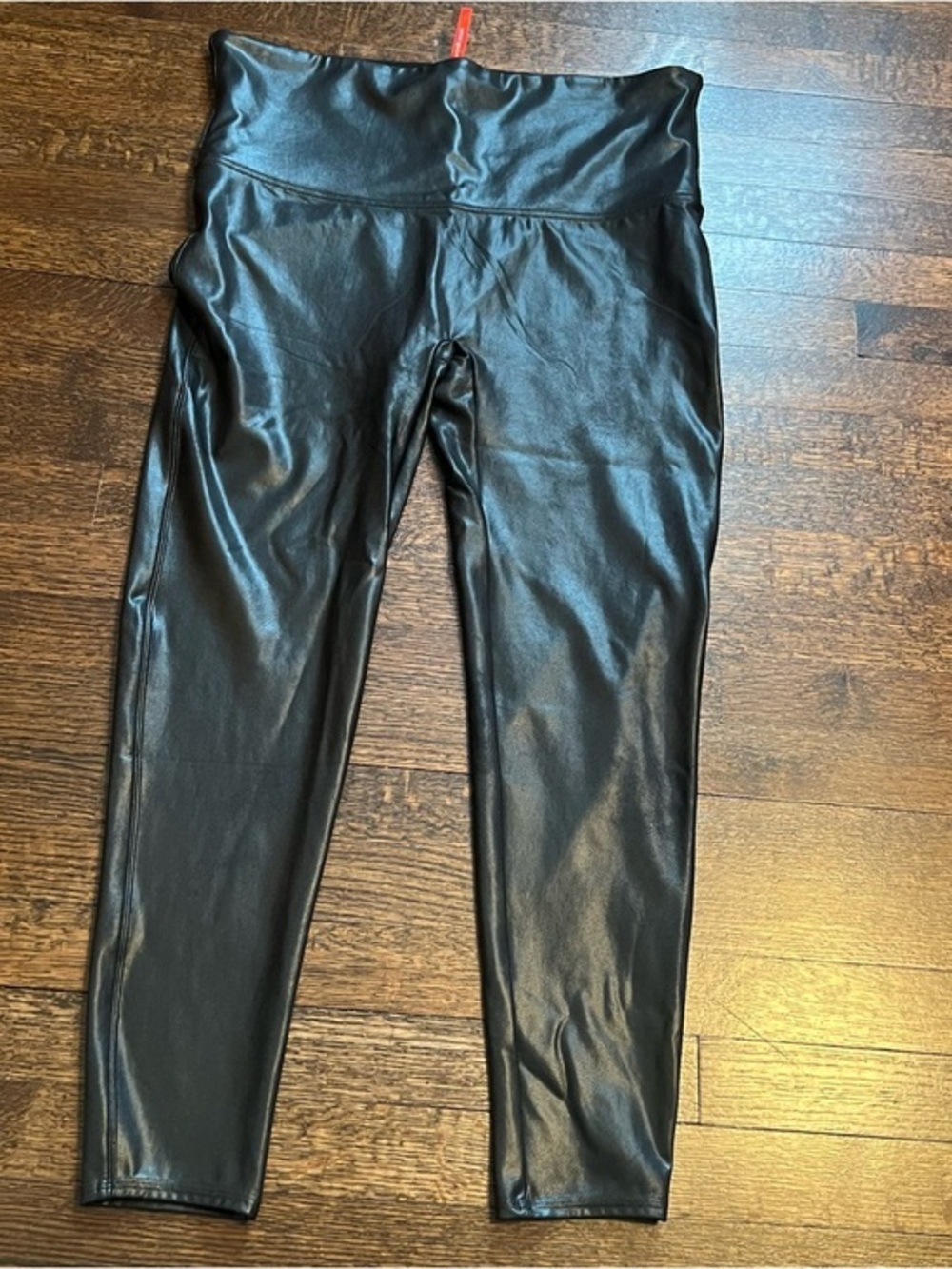 Spanx faux leather look black leggings. Size 3X